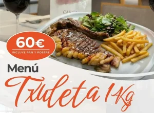 NUEVO MENÚ  padelgoxo: TXULETA PARA 2 PERSONAS